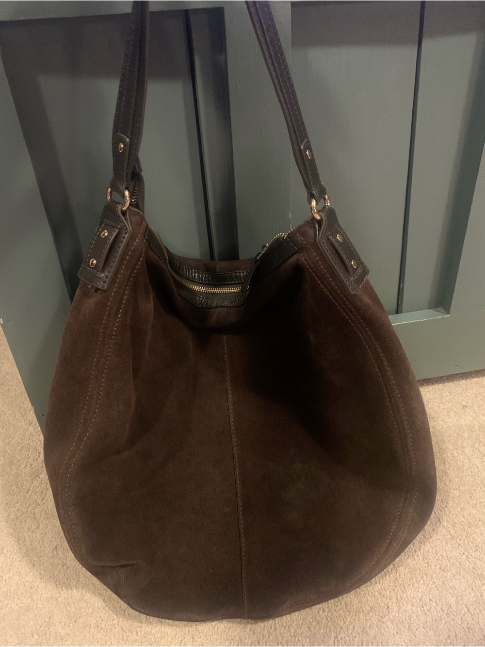 Ashwood Genuine Leather Brown Suede Tote